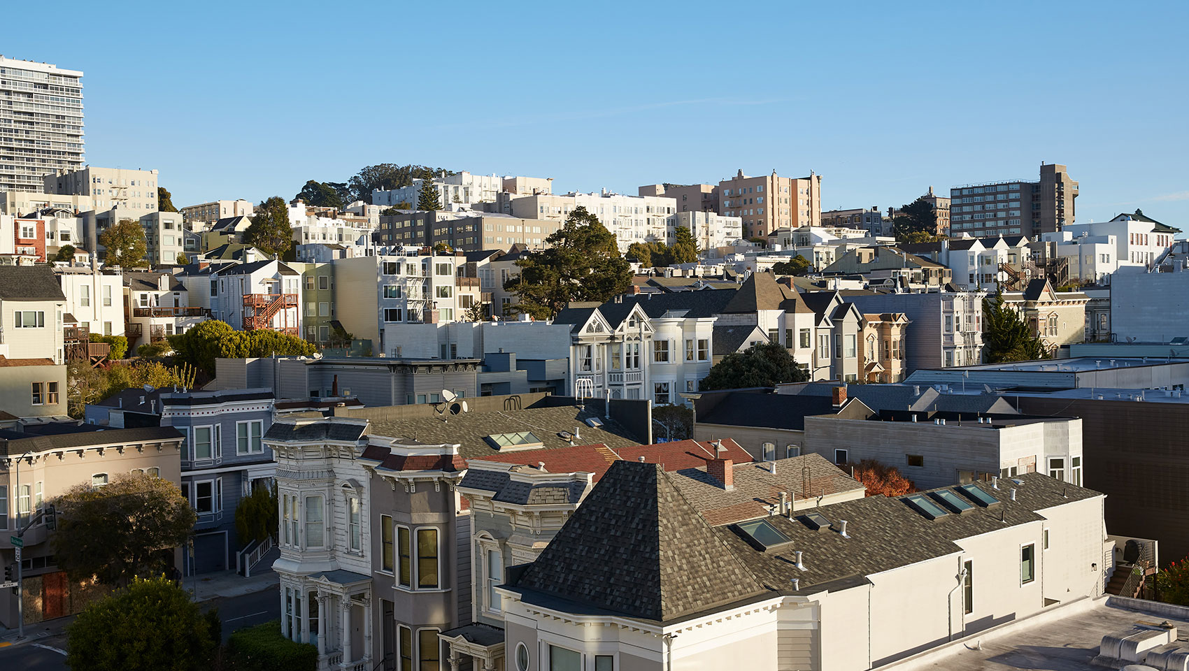 View of San Francisco up hill